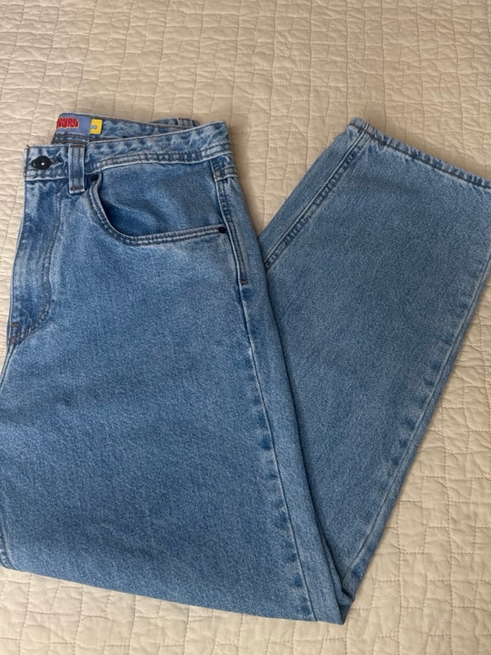 Empyre- Blue Men's Jeans with a relaxed baggy/straight fit.
